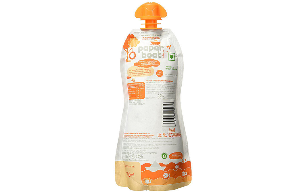 Paper Boat Orange    Plastic Bottle  200 millilitre